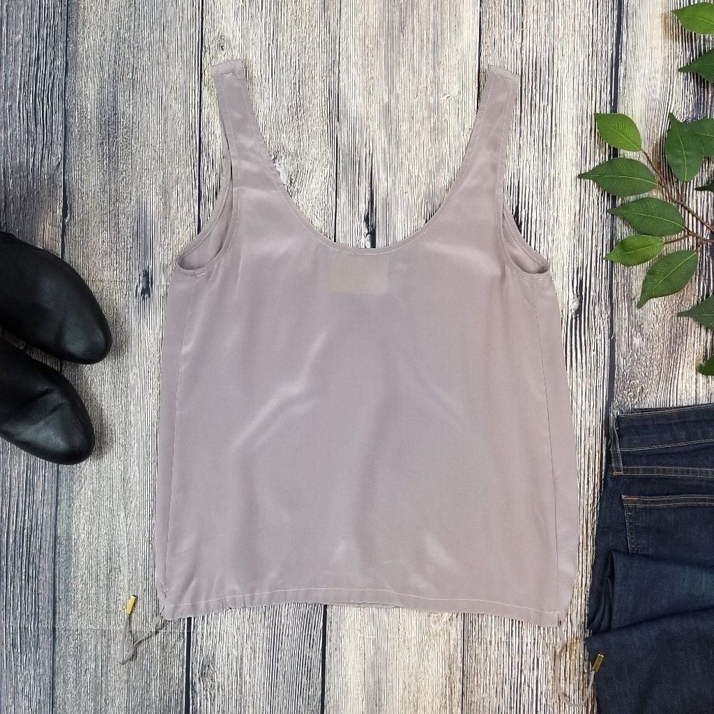 Aaron Ashe Silk Cinch Waist Tank Top Blouse